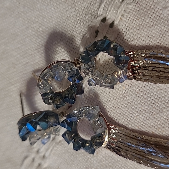 Aqua Tassel Earrings - Picture 3 of 5